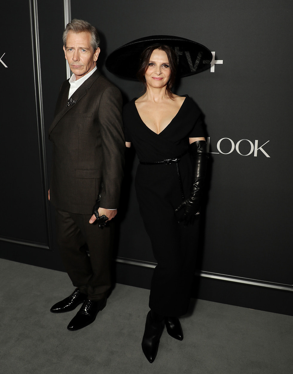 Ben Mendelsohn and Juliette Binoche attend the premiere of the Apple TV+ thrilling series “The New Look” at Florence Gould Hall. “The New Look” will make its global debut on Apple TV+ on Wednesday, February 14, 2024.