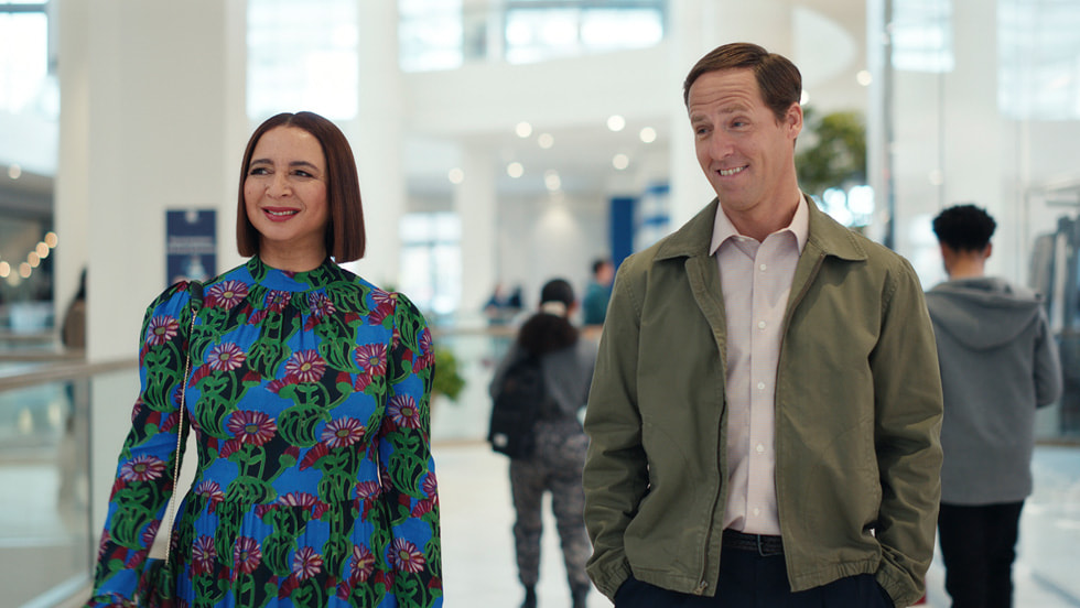 Maya Rudolph and Nat Faxon in “Loot” season two, premiering globally April 3, 2024 on Apple TV+.