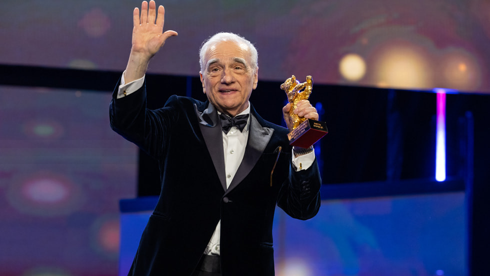 Image of Martin Scorsese accepting the Honorary Golden Bear award