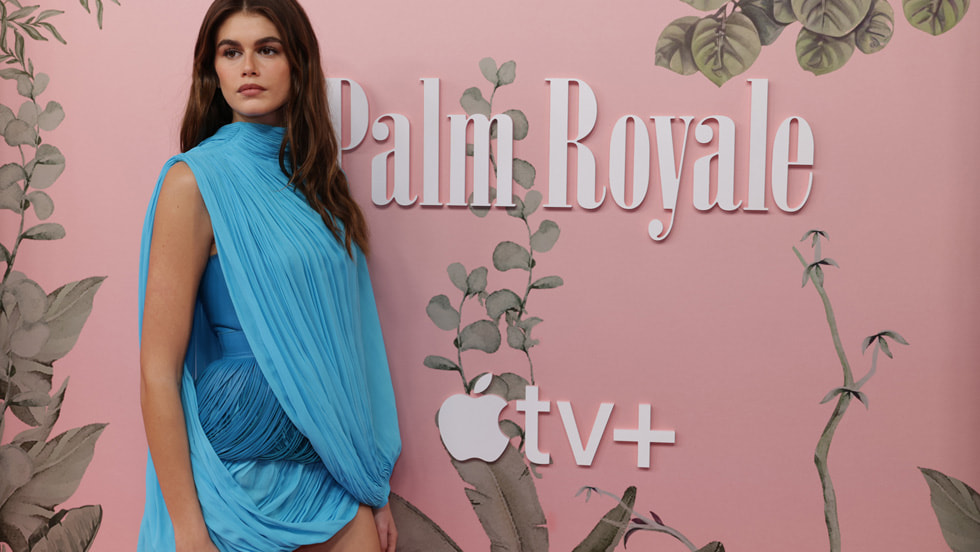 Kaia Gerber attends the world premiere of Apple TV+'s “Palm Royale” at the Samuel Goldwyn Theater on March 14, 2024 in Beverly Hills, California. “Palm Royale” debuts globally on Apple TV+ on Wednesday, March 20, 2024.