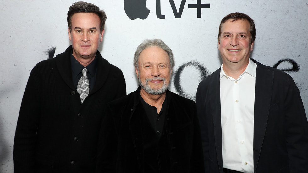 Zack Van Amburg, Billy Crystal and Matt Cherniss attend the premiere of the thrilling Apple TV+ series “Before” at MoMA on October 16, 2024 in New York City. “Before” premieres globally on Apple TV+ on Friday, October 25, 2024.