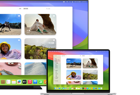 透過 Apple AirPlay 將 Mac 上的照片分享到平面電視。