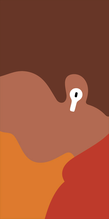 Illustration of close-up, side profile of a man wearing AirPods Pro 3 in left ear