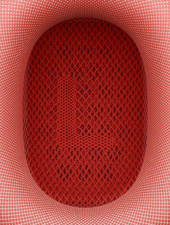 Image shows detail of mesh textile in pink