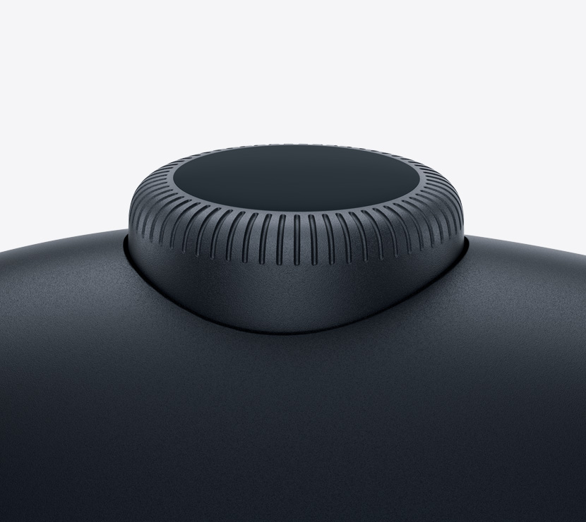 Un paio di cuffie AirPods Max 2 color mezzanotte, dettaglio della Digital Crown