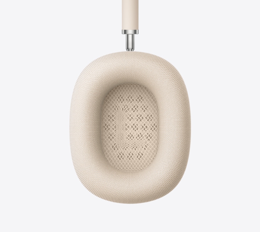 Un paio di cuffie AirPods Max 2 color galassia, dettaglio dell’interno del cuscinetto