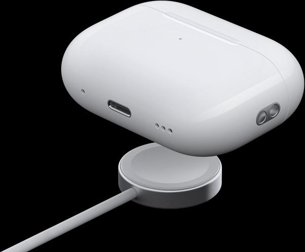 Image montrant un étui de recharge MagSafe placé sur un chargeur Apple Watch.