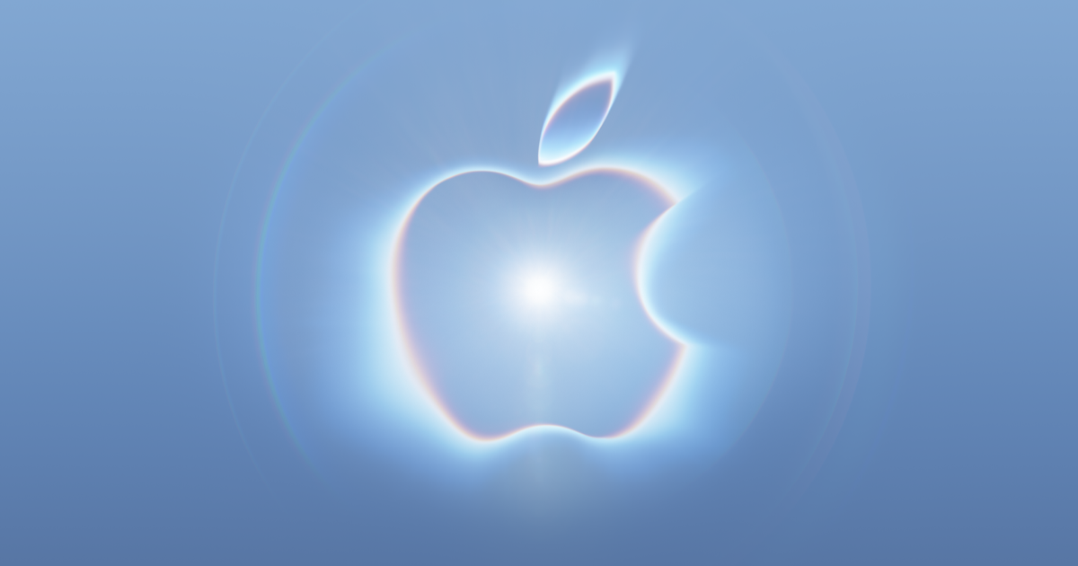 Arte promocional oficial do Apple Event Surprise and Shine