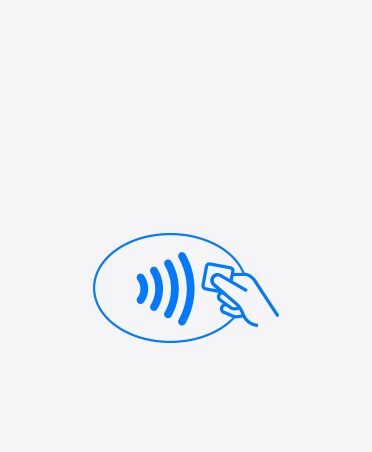 Contactless payment symbol, blue