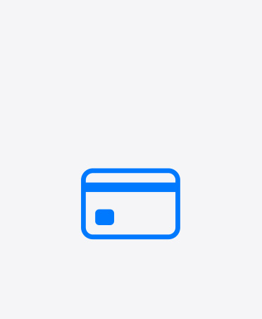 Payment card icon, blue
