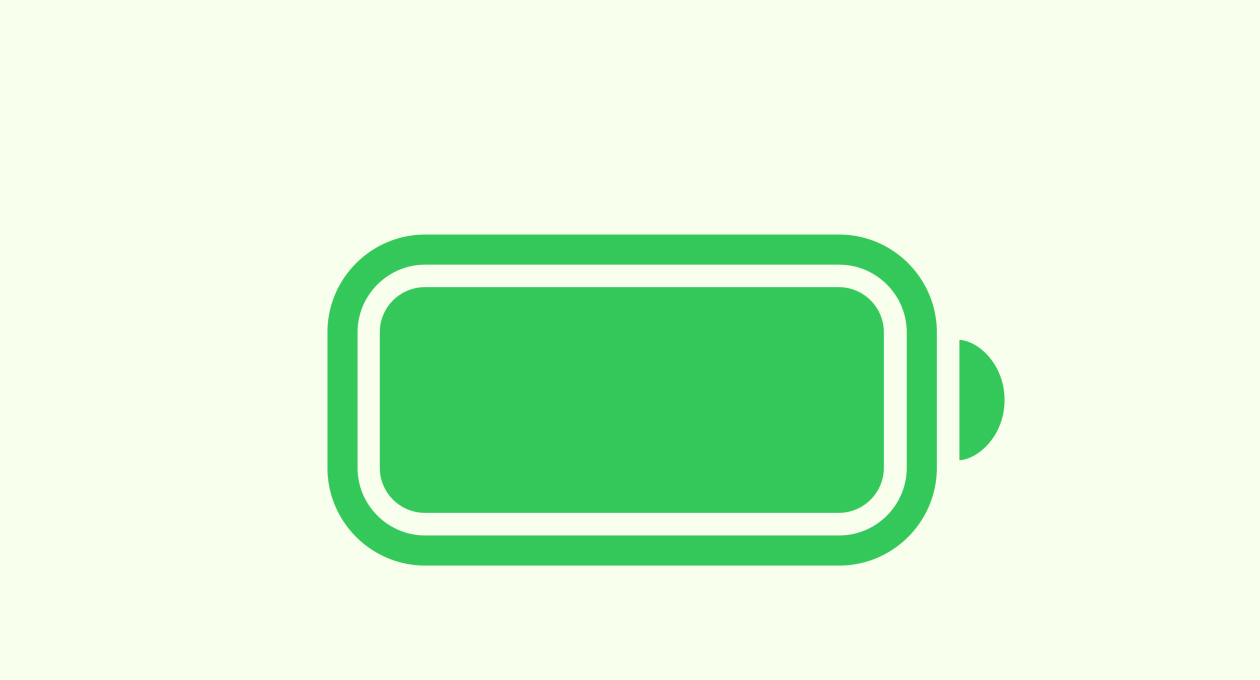 フル充電されたバッテリーのアイコン