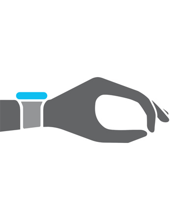 丸めた手と、その手首に装着されたApple Watchのイラスト