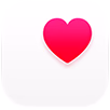 Health App Symbol, ein pinkes Herz in einem weißen Feld