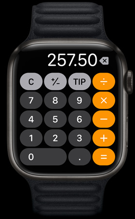 計算機アプリを表示しているApple Watch Series 7