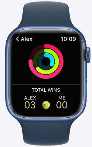 En Apple Watch som viser konkurranser