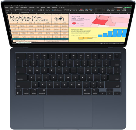 Microsoft Excel hiển thị trên MacBook Air