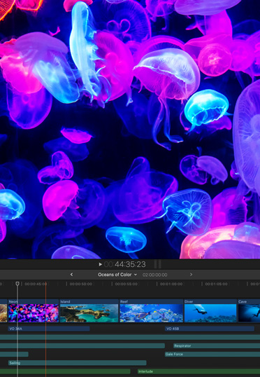 Ein Mac Desktop. Die Final Cut Pro App wird angezeigt.