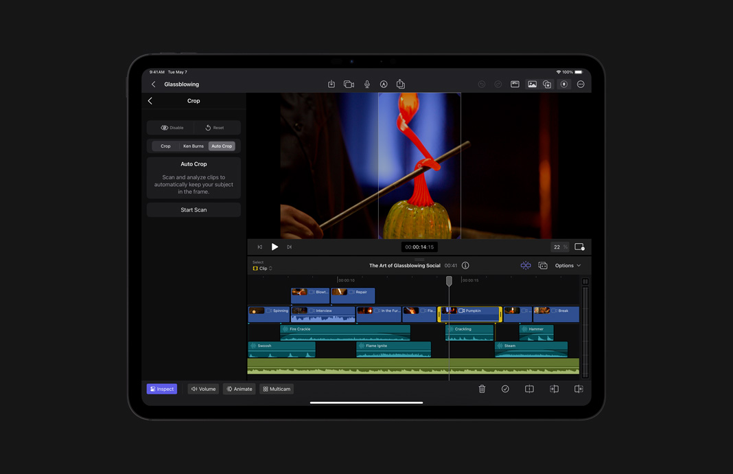 Ajuste de proporção no Final Cut Pro para iPad no iPad Pro