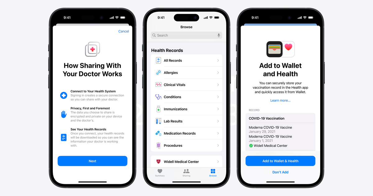 Healthcare Health Records Apple