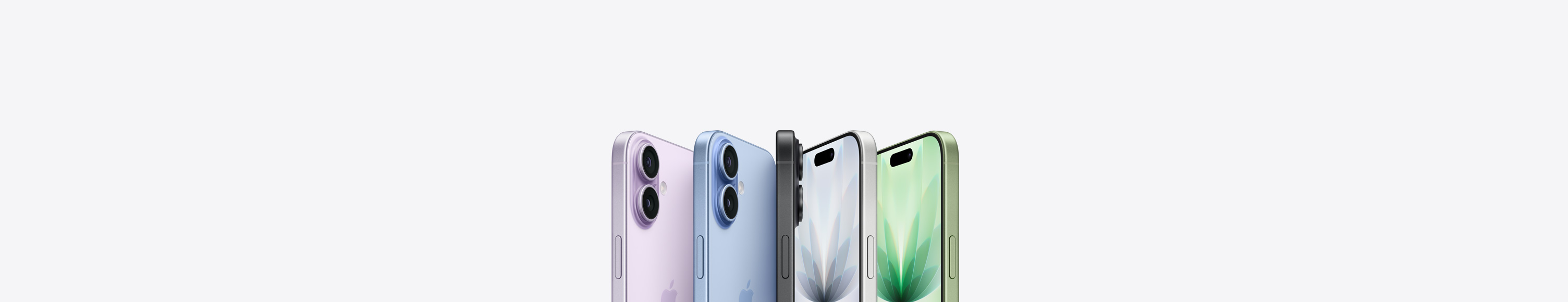 iPhone 17 in all 5 finishes, fanned out side view