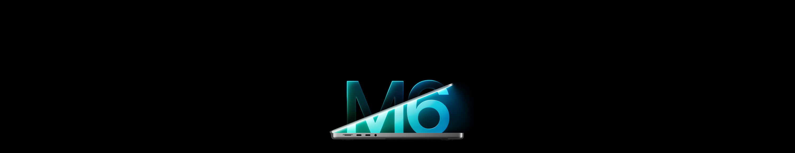 Profil d’un MacBook Pro, argent, positionné en référence à la puce M6