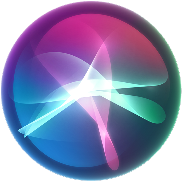 Gráfico en forma de burbuja que muestra ondas de Siri de varios colores.
