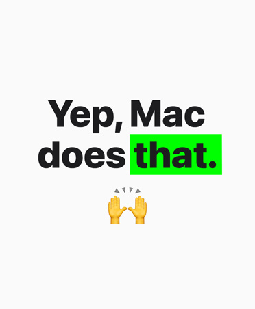 Text reads: Yep, Mac does that