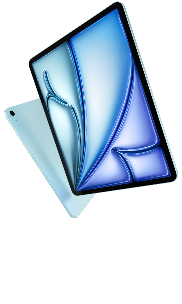 Prikaz vanjskog izgleda iPada Air s prednje i stražnje strane s naglaskom na tanak dizajn