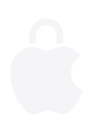 Logo de Apple en forma de candado, cuyo mecanismo está cerrado para resaltar la protección de la privacidad