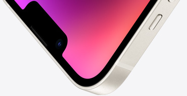 iPhone 14のCeramic Shieldの前面。カラーはスターライト