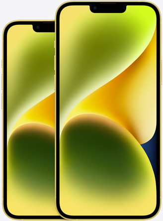 iPhone 14 and iPhone 14 Plus in Yellow