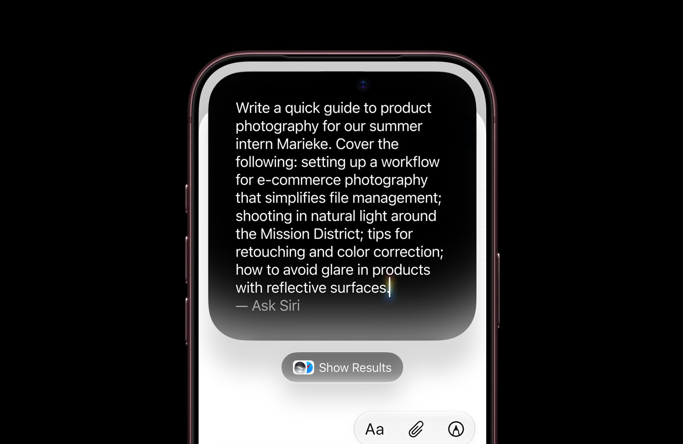 Write with Siri.