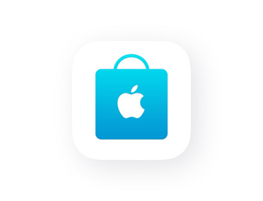 Apple Store App、青いショッピングバッグのアイコン