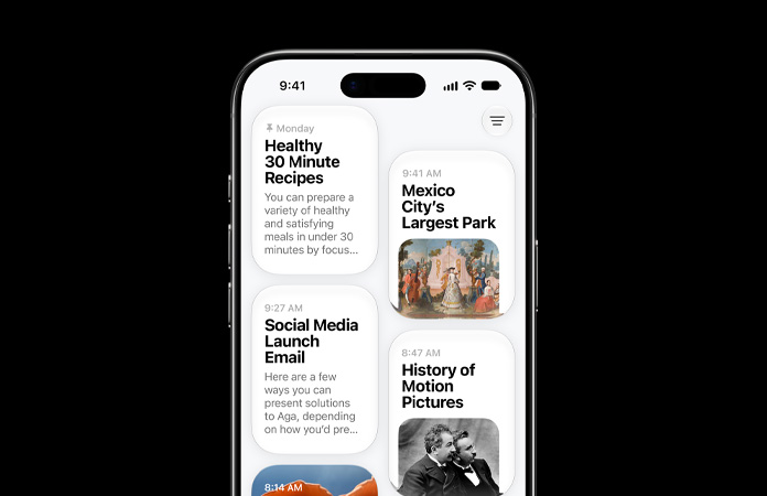 iPhone Air, screen shows Siri app displaying Siri AI conversations about healthy thirty-minute recipes, Mexico City largest park, social media launch email, history of motion pictures, chanterelle mushrooms, and rarest pigment explanation