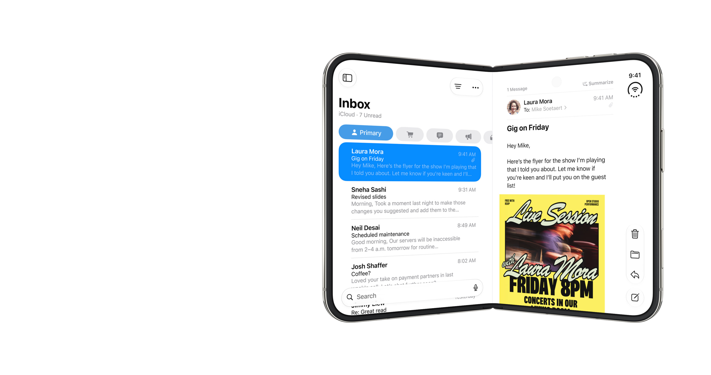 iPhone Duo dalam product viewer resmi Apple menunjukkan desain lipat book-style