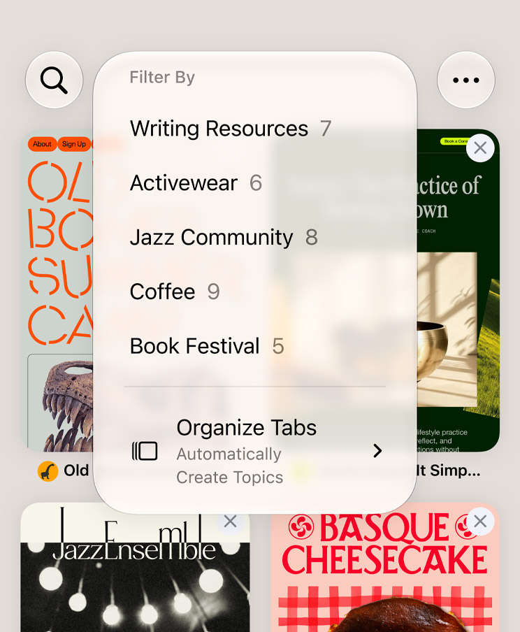Safari tabs.