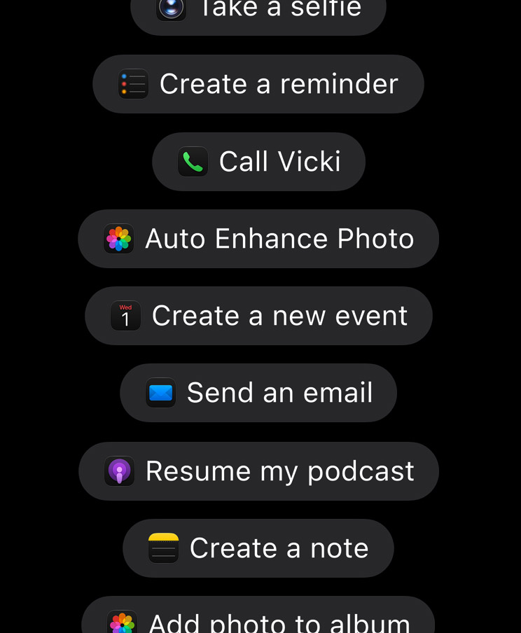 App actions.