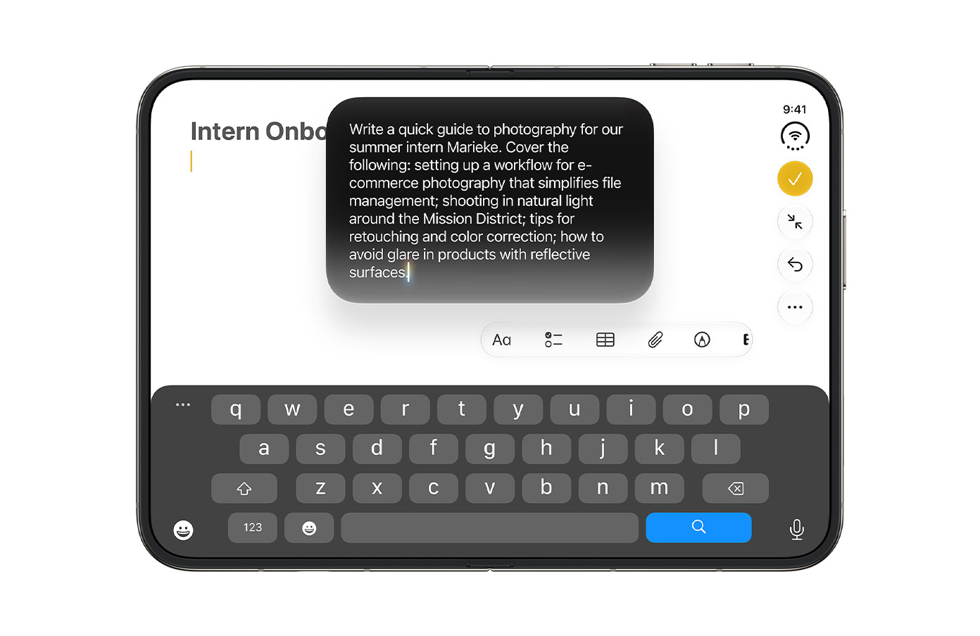 Write with Siri.