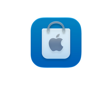 Apple Store App, shopping bag icon, blue