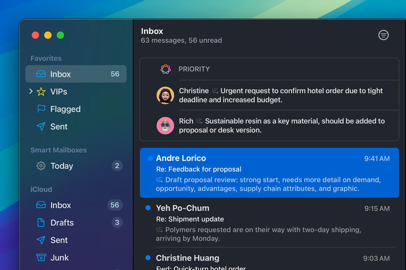 Tính năng Thư Ưu Tiên của Apple Intelligence trong ứng dụng Mail