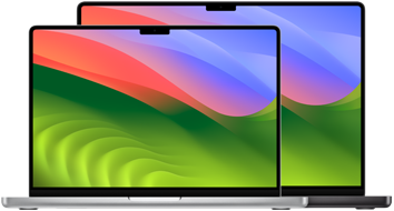 14" og 16" MacBook Pro med M3-, M3 Pro- eller M3 Max-chip.