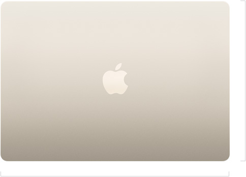 Pohľad na zatvorený 15‑palcový MacBook Air s logom Apple uprostred