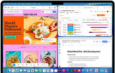 MacBook Air 螢幕上展示多款打開的 app