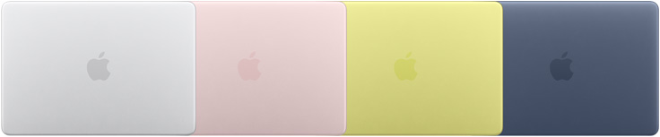Mặt ngoài của bốn phiên bản MacBook Neo, thể hiện bốn màu khác nhau
