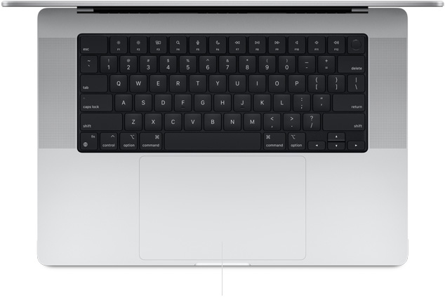 MacBook Pro 16″keyboard close-up view