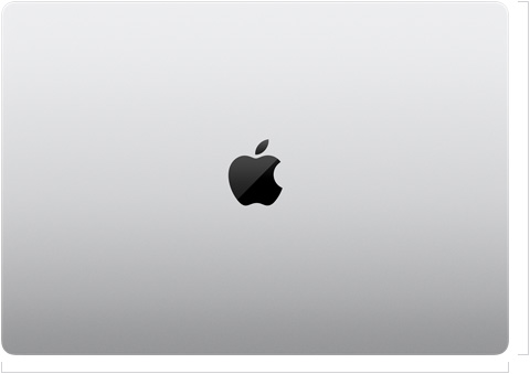閉じた状態の16インチMacBook Proの外観。中央にAppleのロゴがある