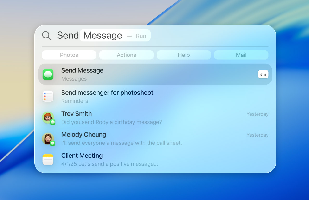 Examples using Spotlight to send messages