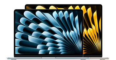 13- and 15-inch MacBook Air laptops, available colors: Sky Blue, Silver, Starlight, Midnight