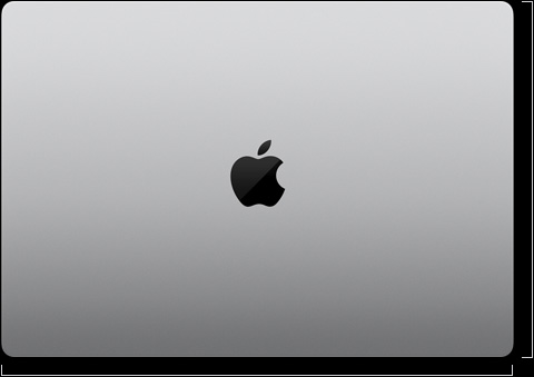 Boîtier de MacBook Pro 16 pouces, fermé, logo Apple centré