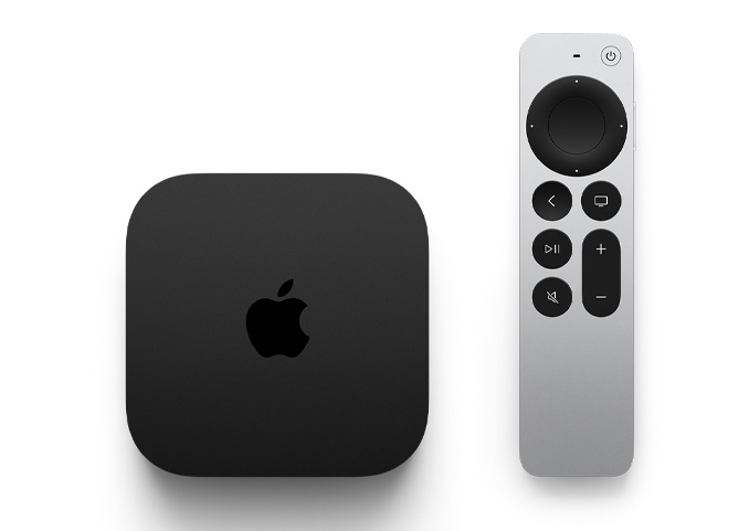 Image shows Apple TV 4k and Siri remote